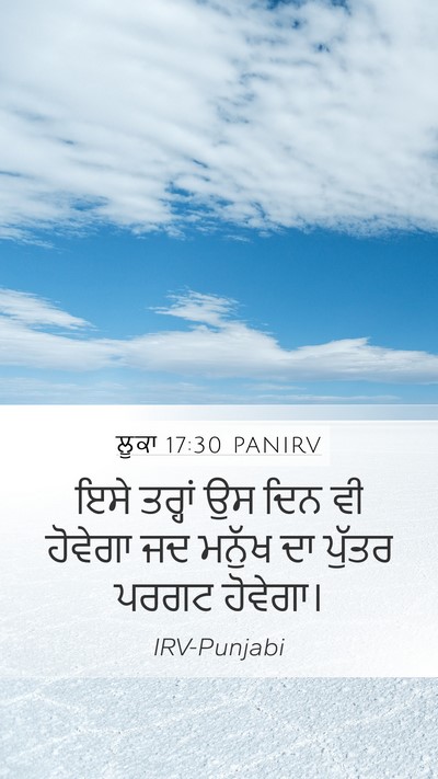 ਲੂਕਾ 17:30 PANIRV Mobile Phone Wallpaper - ਇਸੇ ਤਰ੍ਹਾਂ ਉਸ ਦਿਨ - Mobile Bible Verse Wallpaper