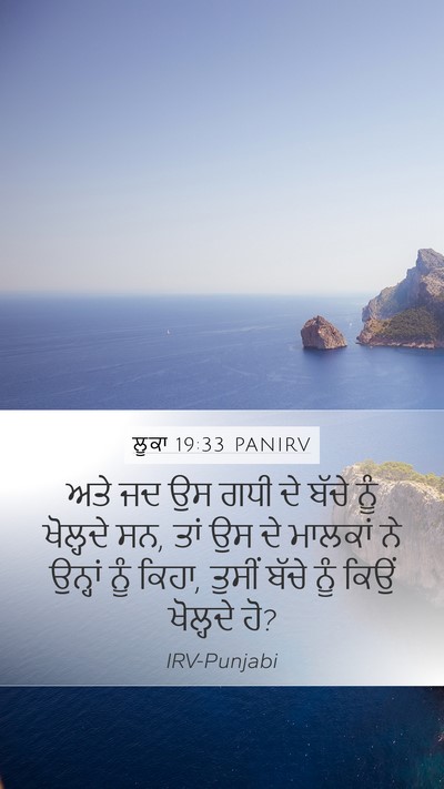 ਲੂਕਾ 19:33 PANIRV Mobile Phone Wallpaper - ਅਤੇ ਜਦ ਉਸ ਗਧੀ ਦੇ - Mobile Bible Verse Wallpaper