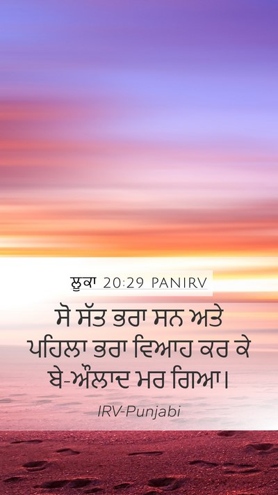 ਲੂਕਾ 20:29 PANIRV Mobile Phone Wallpaper - ਸੋ ਸੱਤ ਭਰਾ ਸਨ ਅਤੇ - Mobile Bible Verse Wallpaper