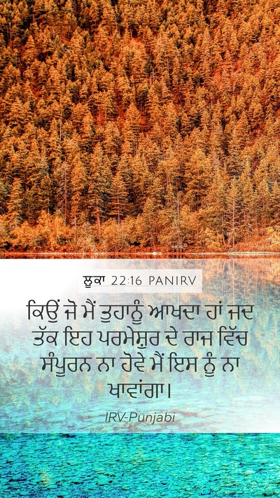 ਲੂਕਾ 22:16 PANIRV Mobile Phone Wallpaper - ਕਿਉਂ ਜੋ ਮੈਂ - Mobile Bible Verse Wallpaper