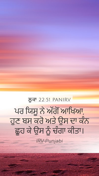 ਲੂਕਾ 22:51 PANIRV Mobile Phone Wallpaper - ਪਰ ਯਿਸੂ ਨੇ ਅੱਗੋਂ - Mobile Bible Verse Wallpaper