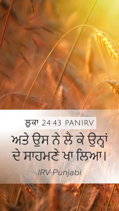 ਲੂਕਾ 24:43 PANIRV Mobile Phone Wallpaper - ਅਤੇ ਉਸ ਨੇ ਲੈ ਕੇ - Mobile Bible Verse Wallpaper