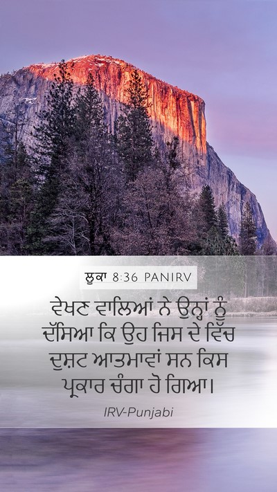 ਲੂਕਾ 8:36 PANIRV Mobile Phone Wallpaper - ਵੇਖਣ ਵਾਲਿਆਂ ਨੇ - Mobile Bible Verse Wallpaper