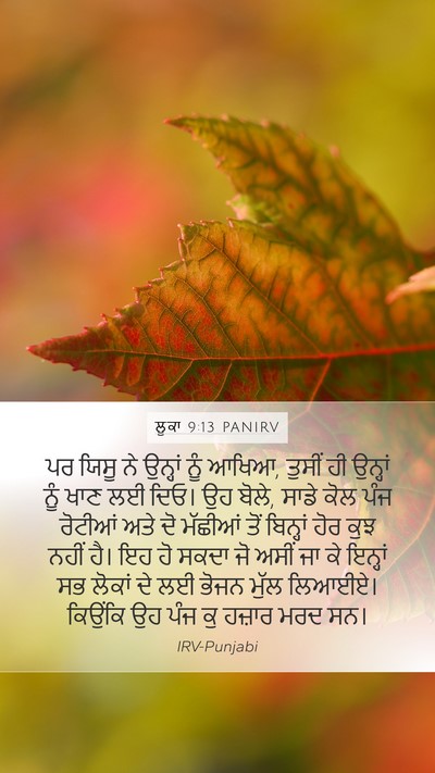 ਲੂਕਾ 9:13 PANIRV Mobile Phone Wallpaper - ਪਰ ਯਿਸੂ ਨੇ ਉਨ੍ਹਾਂ - Mobile Bible Verse Wallpaper