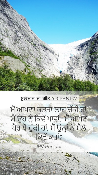 ਸੁਲੇਮਾਨ ਦਾ ਗੀਤ 5:3 PANIRV Mobile Phone Wallpaper - ਮੈਂ ਆਪਣਾ ਕੁੜਤਾ ਲਾਹ - Mobile Bible Verse Wallpaper