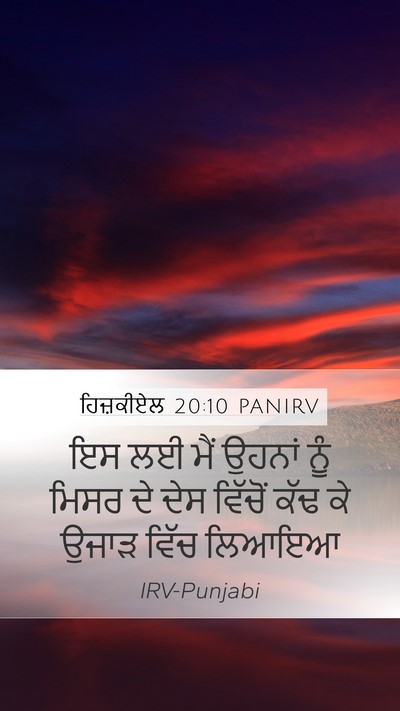 ਹਿਜ਼ਕੀਏਲ 20:10 PANIRV Mobile Phone Wallpaper - ਇਸ ਲਈ ਮੈਂ ਉਹਨਾਂ ਨੂੰ - Mobile Bible Verse Wallpaper
