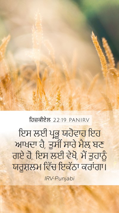 ਹਿਜ਼ਕੀਏਲ 22:19 PANIRV Mobile Phone Wallpaper - ਇਸ ਲਈ ਪ੍ਰਭੂ ਯਹੋਵਾਹ - Mobile Bible Verse Wallpaper