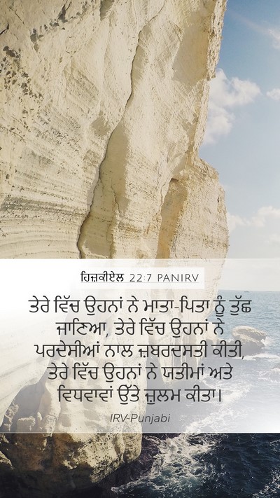 ਹਿਜ਼ਕੀਏਲ 22:7 PANIRV Mobile Phone Wallpaper - ਤੇਰੇ ਵਿੱਚ ਉਹਨਾਂ ਨੇ - Mobile Bible Verse Wallpaper