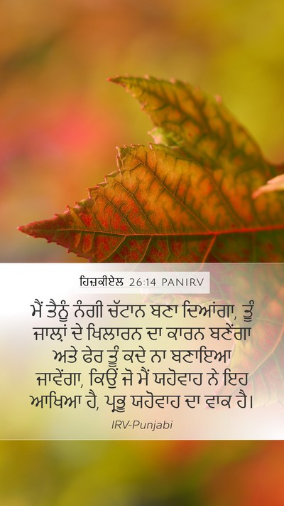 ਹਿਜ਼ਕੀਏਲ 26:14 PANIRV Mobile Phone Wallpaper - ਮੈਂ ਤੈਨੂੰ ਨੰਗੀ - Mobile Bible Verse Wallpaper