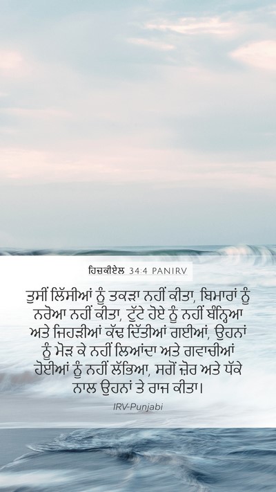 ਹਿਜ਼ਕੀਏਲ 34:4 PANIRV Mobile Phone Wallpaper - ਤੁਸੀਂ ਲਿੱਸੀਆਂ ਨੂੰ - Mobile Bible Verse Wallpaper