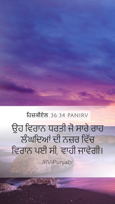 ਹਿਜ਼ਕੀਏਲ 36:34 PANIRV Mobile Phone Wallpaper - ਉਹ ਵਿਰਾਨ ਧਰਤੀ ਜੋ - Mobile Bible Verse Wallpaper