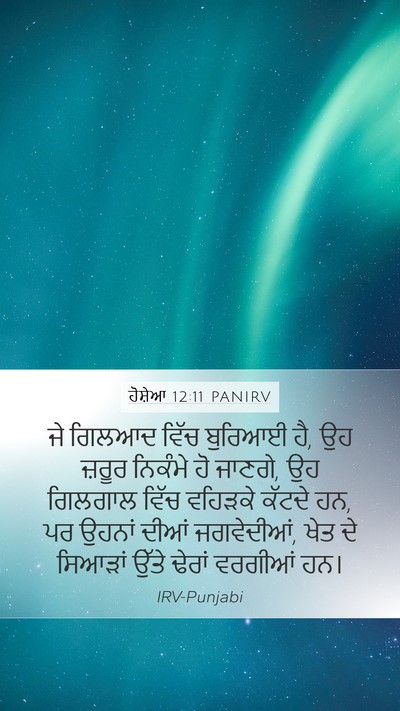 ਹੋਸ਼ੇਆ 12:11 PANIRV Mobile Phone Wallpaper - ਜੇ ਗਿਲਆਦ ਵਿੱਚ - Mobile Bible Verse Wallpaper